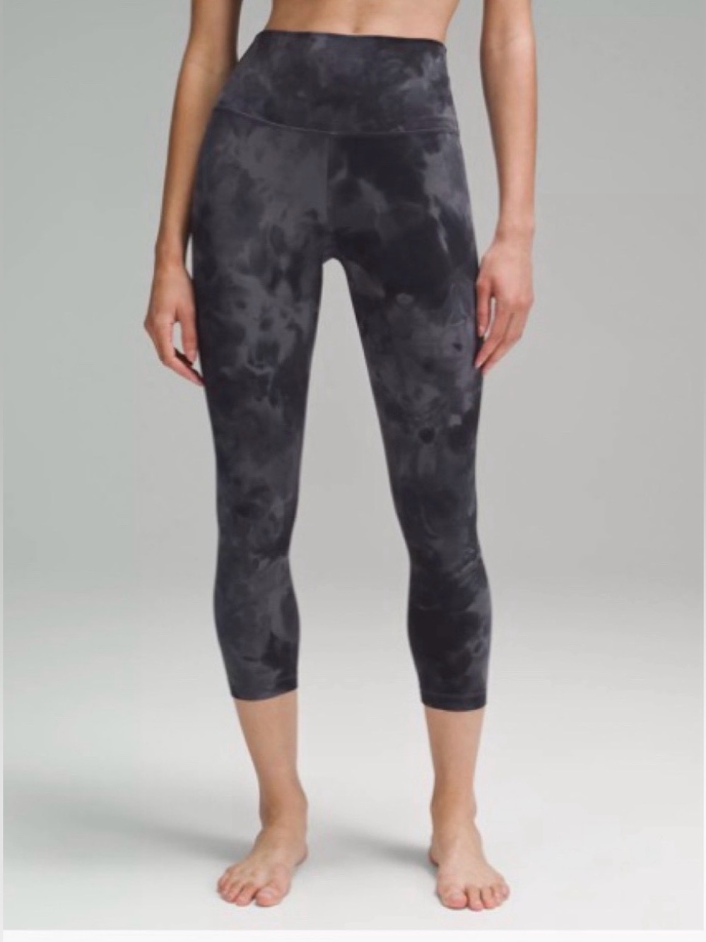 lululemon athletica High-Rise Cropped Legging in Charcoal Tie-Dye